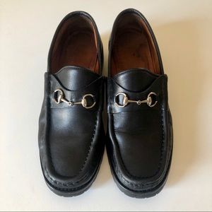 GUCCI Men's Black Leather Horsebit Loafers, 8.5 C